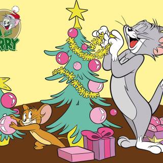 Tom and Jerry Christmas wallpaper