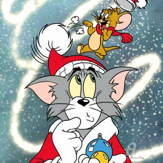 Tom and Jerry Christmas wallpaper