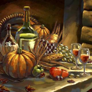 Thanksgiving wine wallpaper