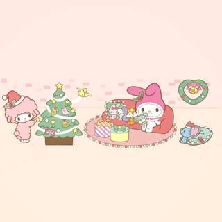 My Melody Xmas wallpaper