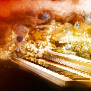 Christmas piano wallpaper