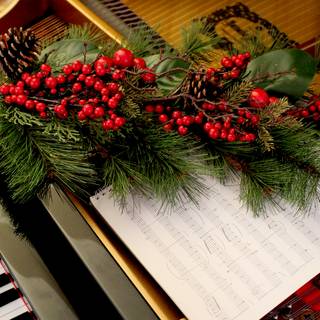 Christmas piano wallpaper