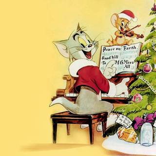 Christmas piano wallpaper