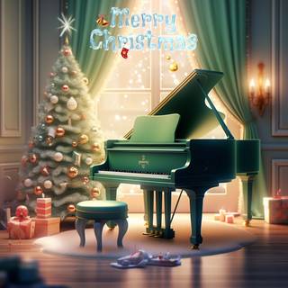 Christmas piano wallpaper