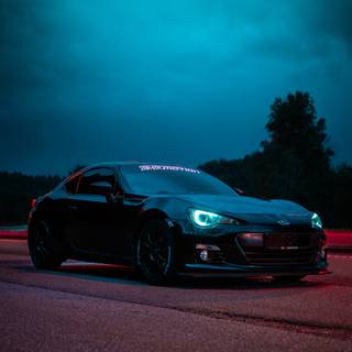 Blue car phone wallpaper