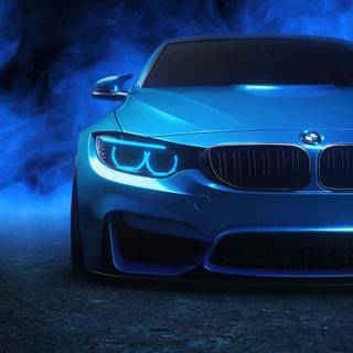 Blue car phone wallpaper