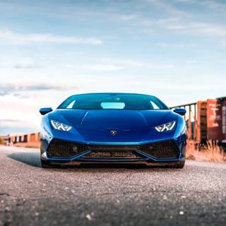 Blue car phone wallpaper