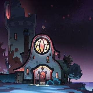 Cartoon night home HD wallpaper