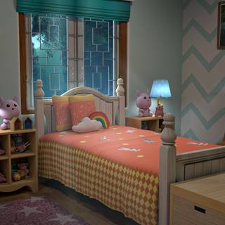 Cartoon night home HD wallpaper