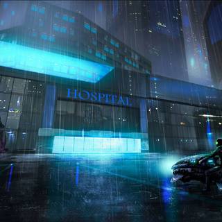 Hospital building wallpaper