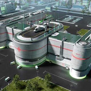 Hospital building wallpaper