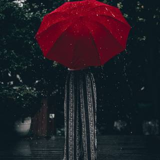 Girl in the rain wallpaper