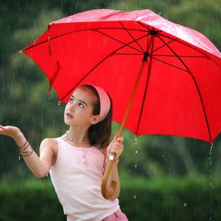 Girl in the rain wallpaper