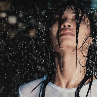 Girl in the rain wallpaper