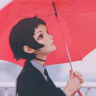 Girl in the rain wallpaper