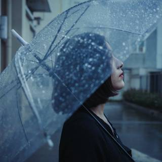 Girl in the rain wallpaper