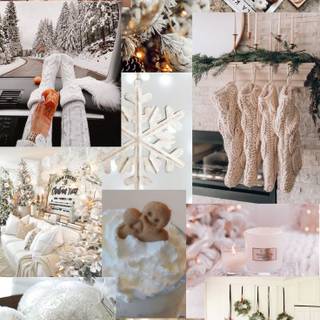 Preppy cozy winter iPad wallpaper