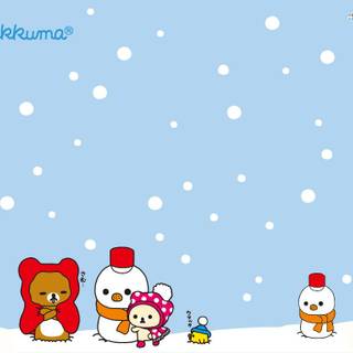 Kawaii winter desktop wallpaper