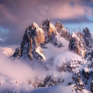 Mountain winter 4k wallpaper