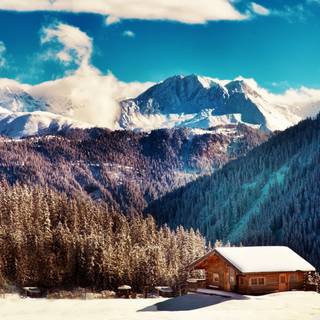 Mountain winter 4k wallpaper