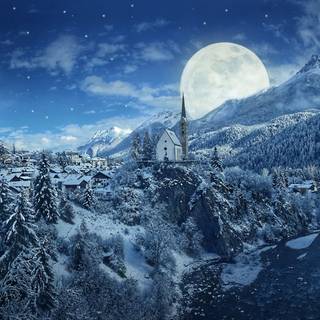 Mountain winter 4k wallpaper