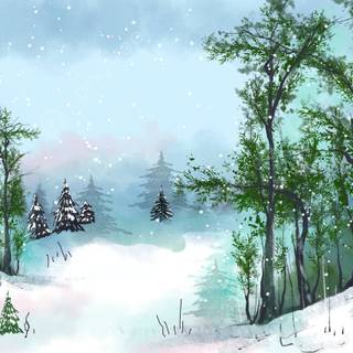 Watercolor Christmas wallpaper
