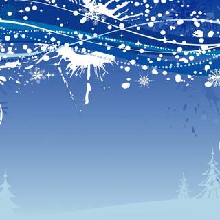Winter white and blue wallpaper