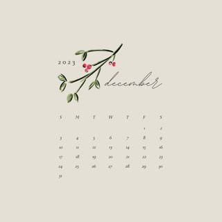 December 2023 calendar wallpaper