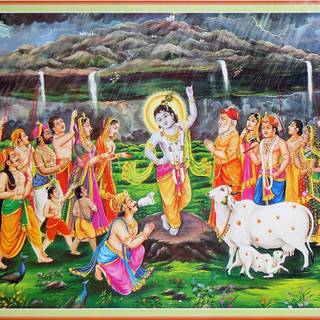 Krishna Govardhan wallpaper