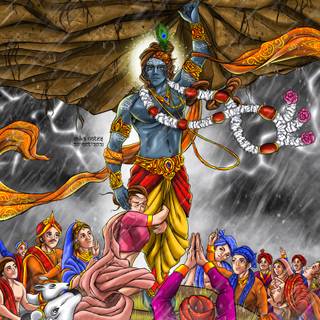 Krishna Govardhan wallpaper