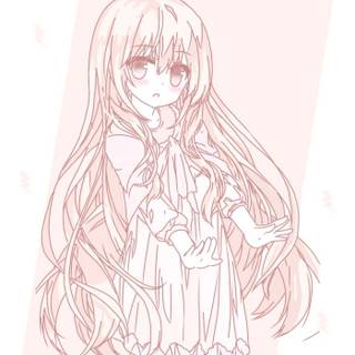Cute anime girl sketch wallpaper