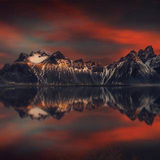 Snow sunset 4k wallpaper