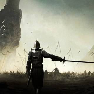 Kneeling knight wallpaper