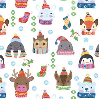 Winter animal cartoon wallpaper