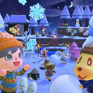 Winter animal cartoon wallpaper