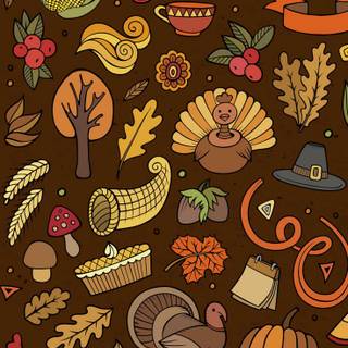 Thanksgiving illustration wallpaper