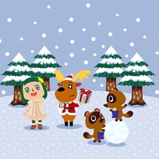 Winter animal cartoon wallpaper