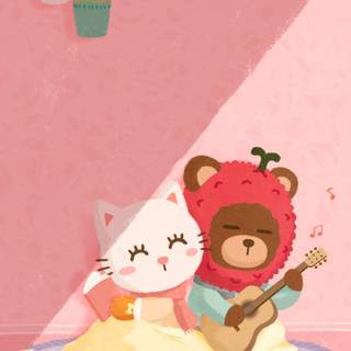 Winter animal cartoon wallpaper