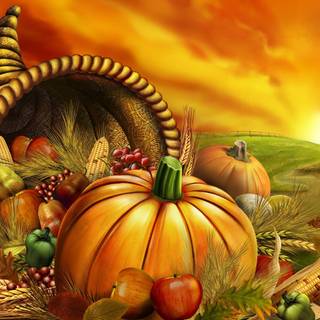 Thanksgiving illustration wallpaper
