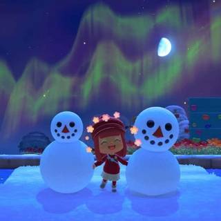 Winter animal cartoon wallpaper