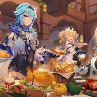 Thanksgiving illustration wallpaper