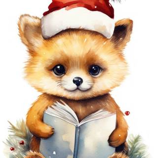 Winter animal cartoon wallpaper