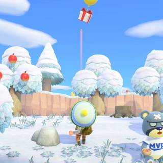 Winter animal cartoon wallpaper