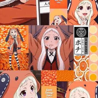 Orange and white anime wallpaper