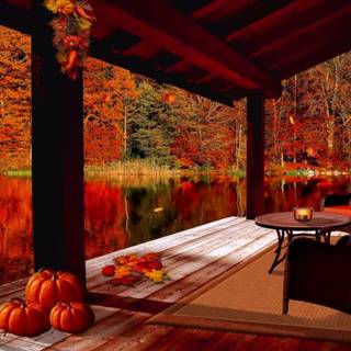 Cozy lake house wallpaper