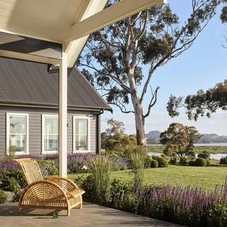 Cozy lake house wallpaper