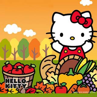 Hello Kitty Thanksgiving phone wallpaper