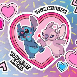 Stitch and Angel 4k computer wallpaper