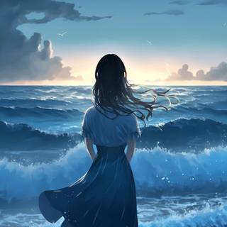 Anime sea 4k wallpaper