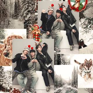 iPad winter collage wallpaper